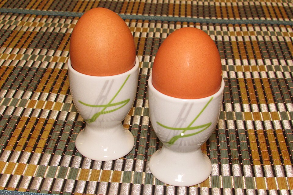 Boiled eggs egg cups egg