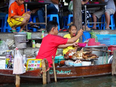 Bangkok water marketplace photo