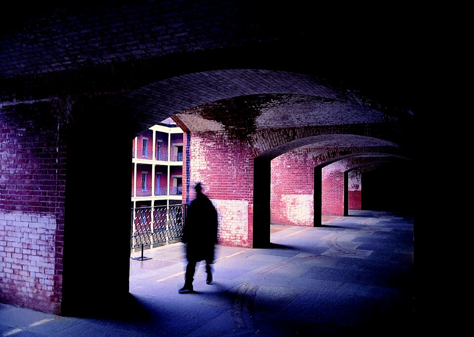 Corridor shadow a person