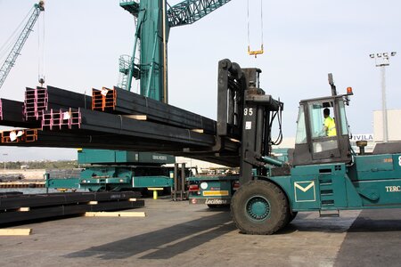 Maritime transport load truck photo