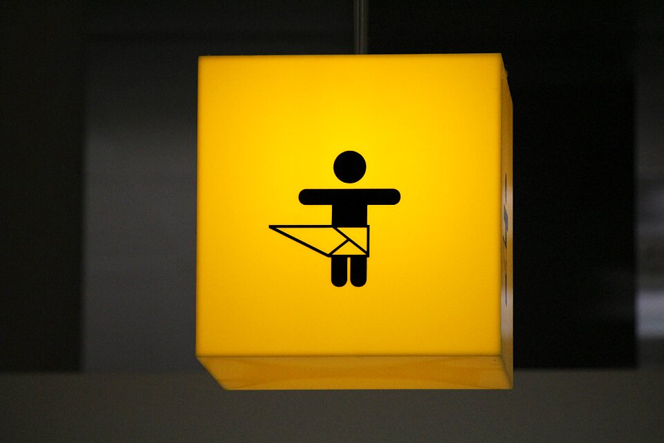 Baby changing area family note