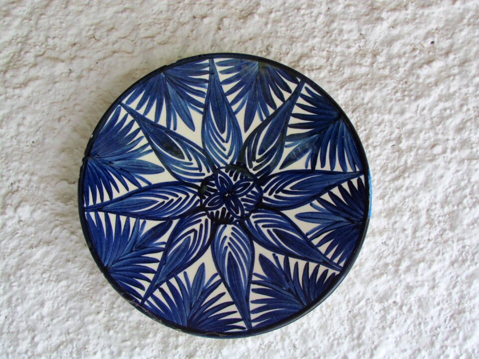 Dish rustic blue