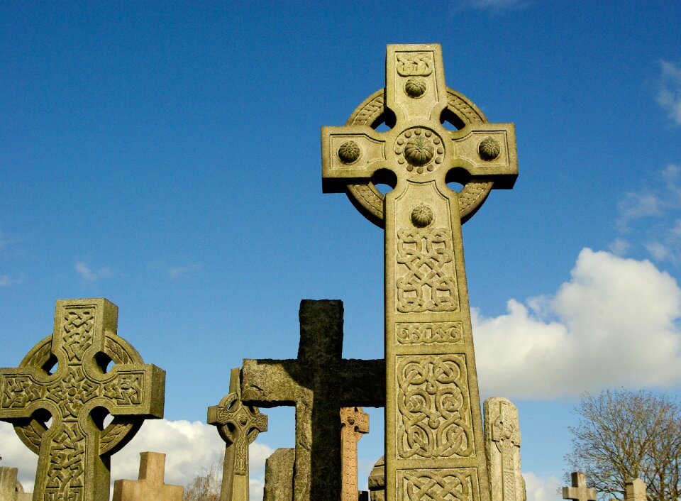 Cemetery celtic cross falls