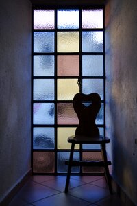 Stained glass window chair fear