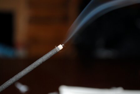 Smoked incense baton