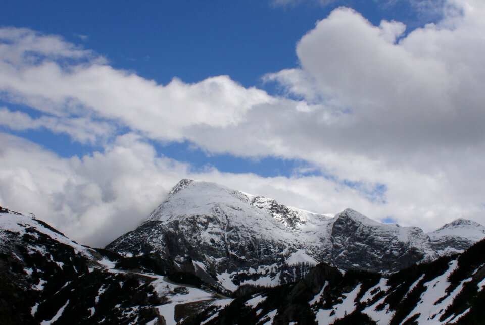 Rock alpine hiking