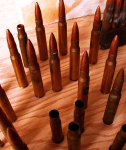 Brass cartridge ammo photo