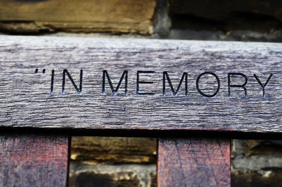 In memory wooden memorial