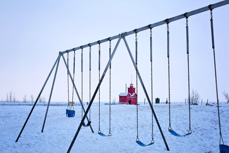 Winter red snow