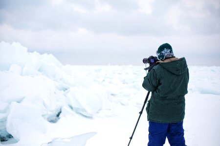 Frozen people ice photo