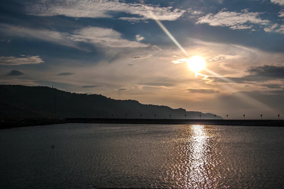 Sunset panoramic sun