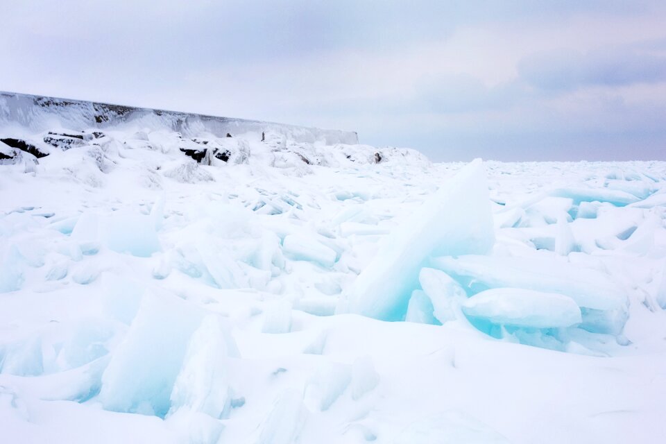 Blue winter icy photo