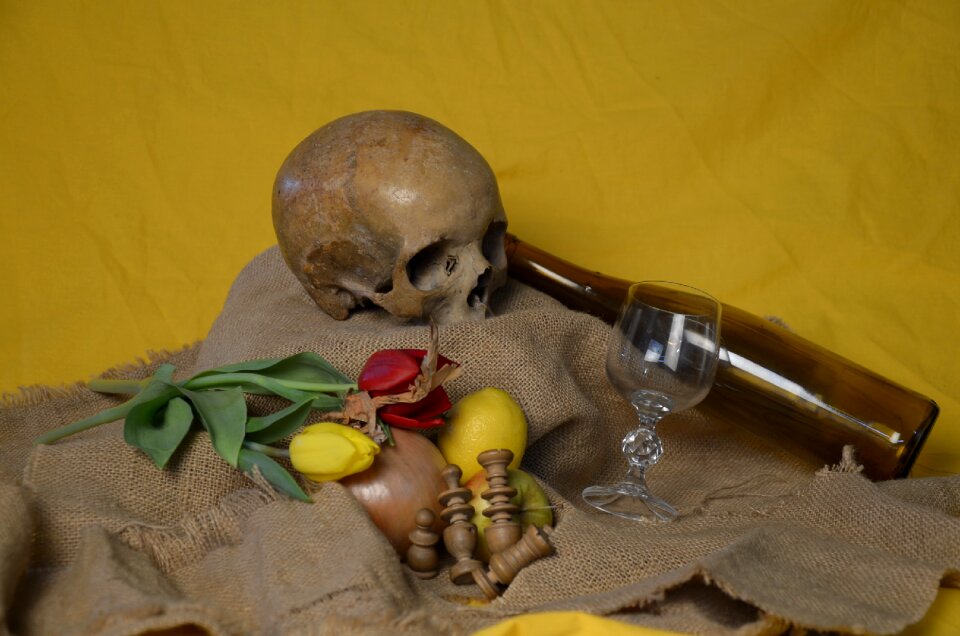 Bottle glass still life