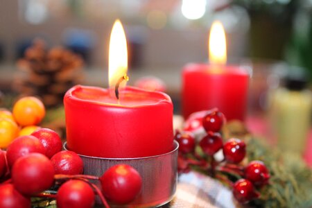 Flame wax candle christmas