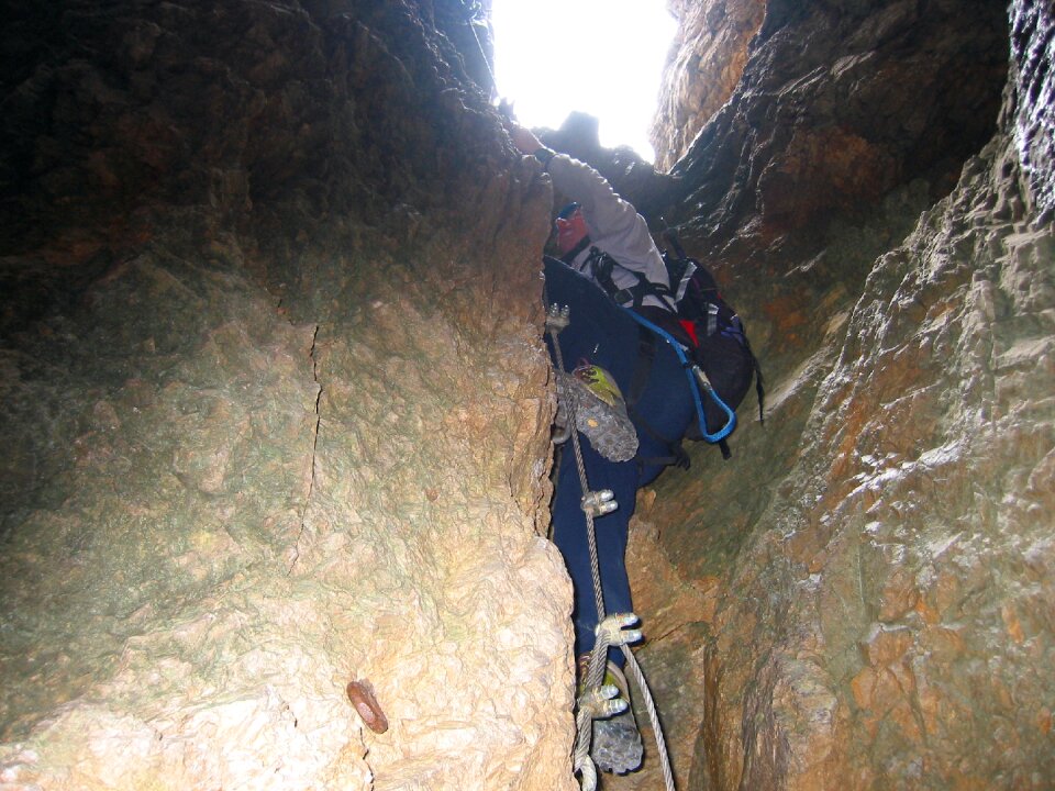 Climbing mountaineer brother tunnel