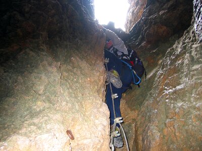 Climbing mountaineer brother tunnel