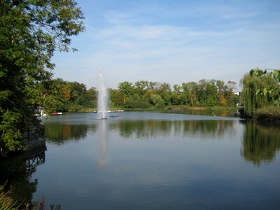 Pond summer fountain photo