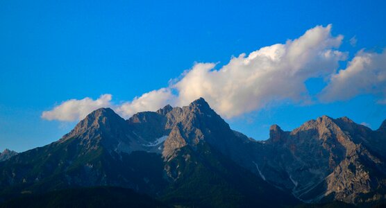Blue austria mountain top photo