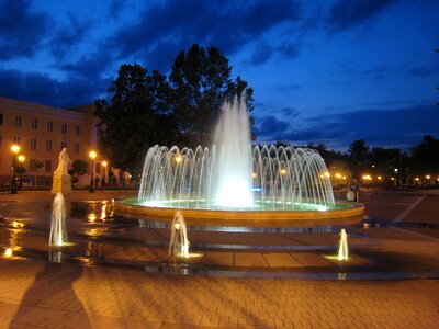 Fountain nagykanizsa night lights photo