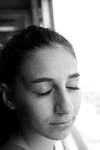 Woman eyelashes portrait