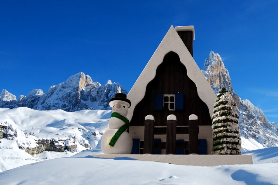 Snow mountains romantic