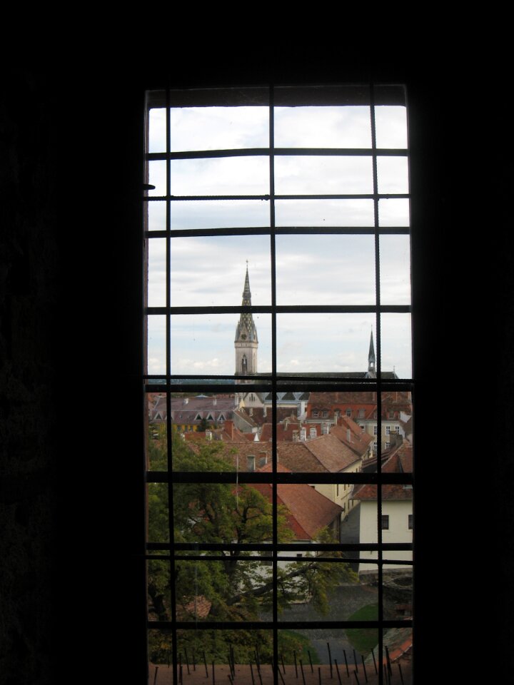 Castle latticed window vista