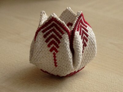 Canvas cross-stitch bud