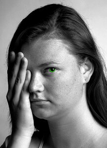 Hand eye green photo