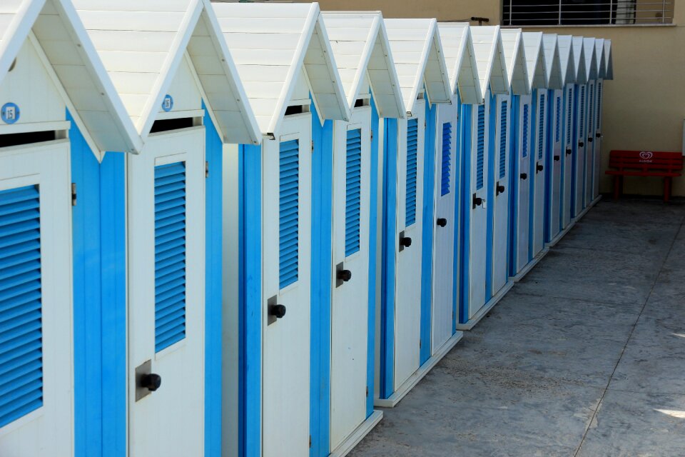 Cottage cabanas blue white