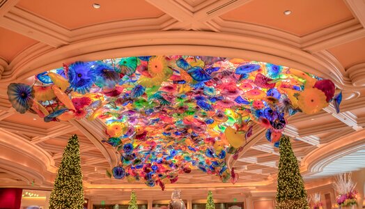 Ceiling glass sculpture decoration