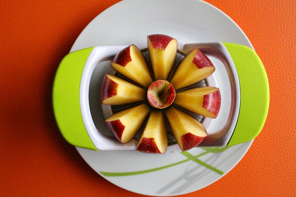 Apple slices plate apple decoration