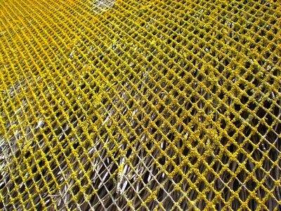 Grid web thatched roof