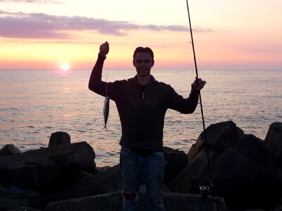 Fishing line hobby sunset photo