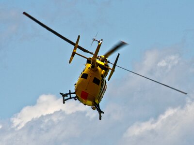Yellow air rescue flying photo