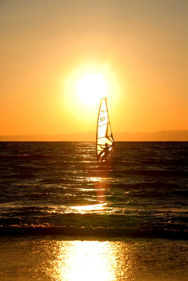 Wind surfing sunset zushi