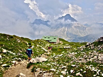 Mountains dav hut mountain landscape