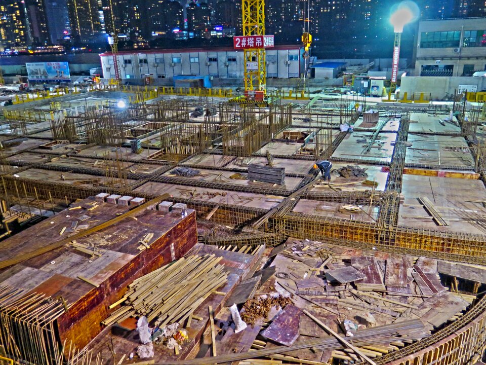 Build city construction site high night