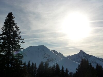 Winter alpine sun photo