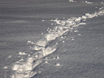 Footprints winter snow lane photo