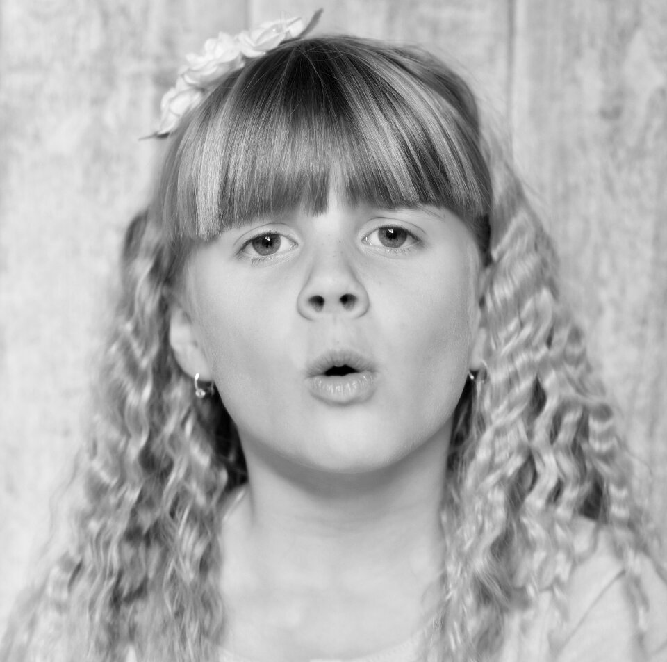 Face view black and white recording