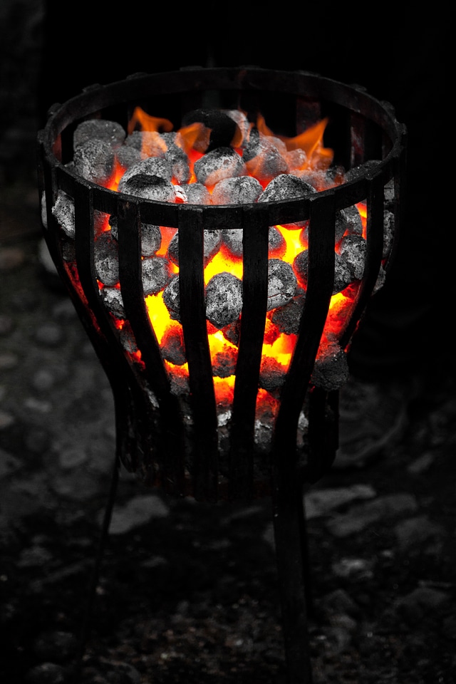 Evening fire flame