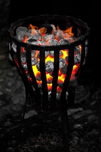 Evening fire flame