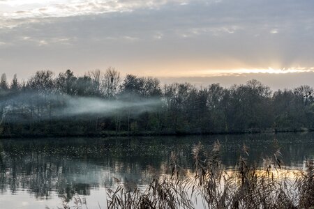River mist evening