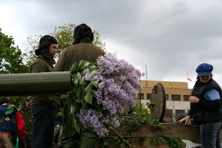 Soldiers tanks military parade