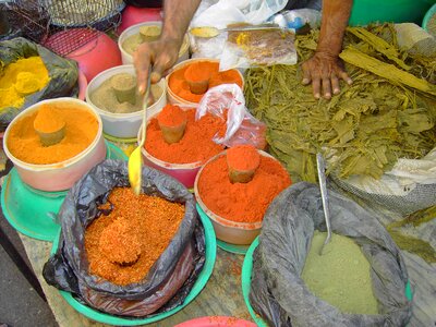 Street market tunisia colorful