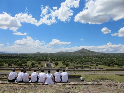 Ruins teotihuacan blue sky