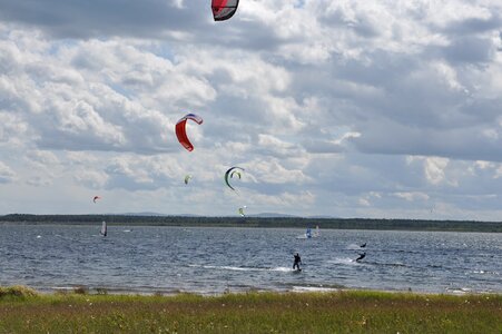 Kitesurfer sport in the free