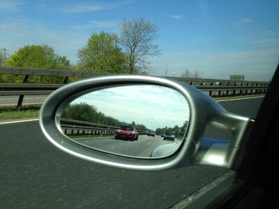 Porsche rear mirror auto photo