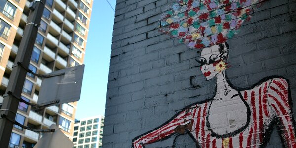 Painting downtown building