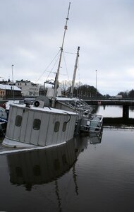 Ships motor boat port
